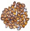 50 12mm Transparent Two Tone Rose & Light Sapphire Leaf Beads